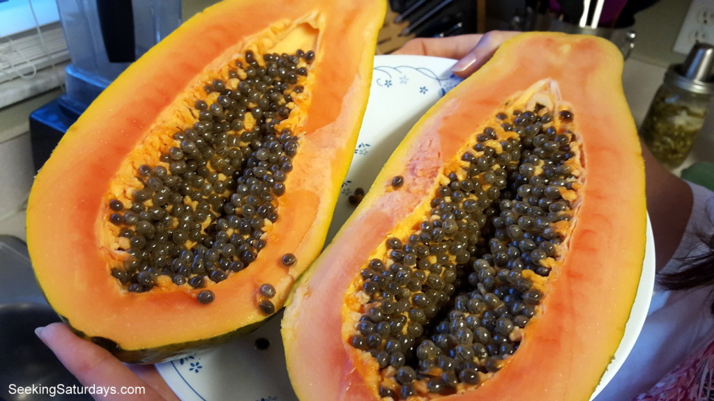 Ripe Papayas with Seeds