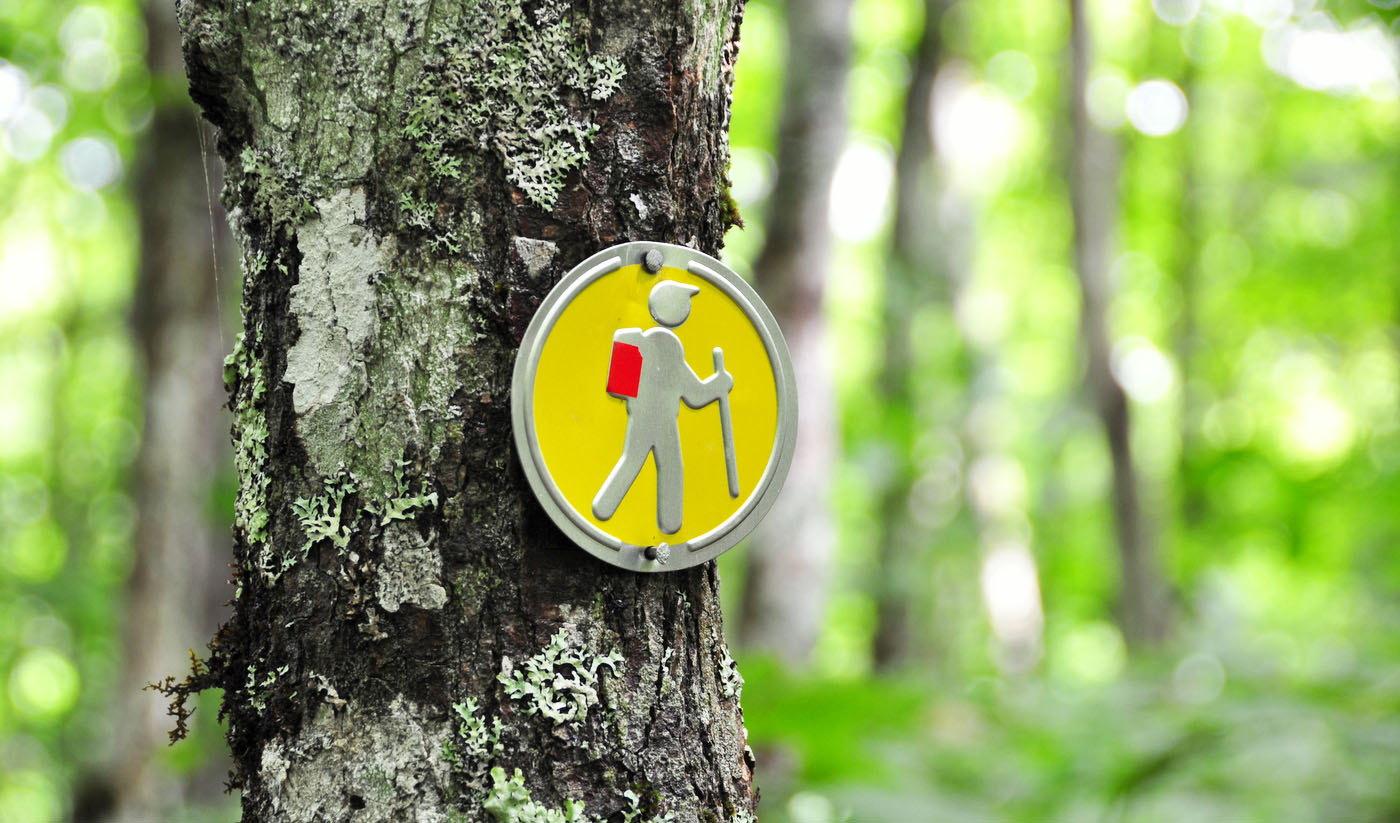 Hiker on Trail - Hiking Symbol