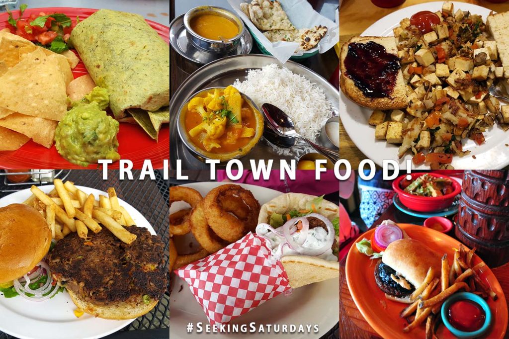 Delicious food from restaurants in trail towns after hiking