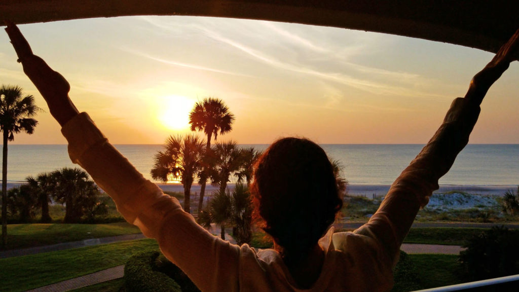 Amelia Island sunrise beach FL Sarah yoga