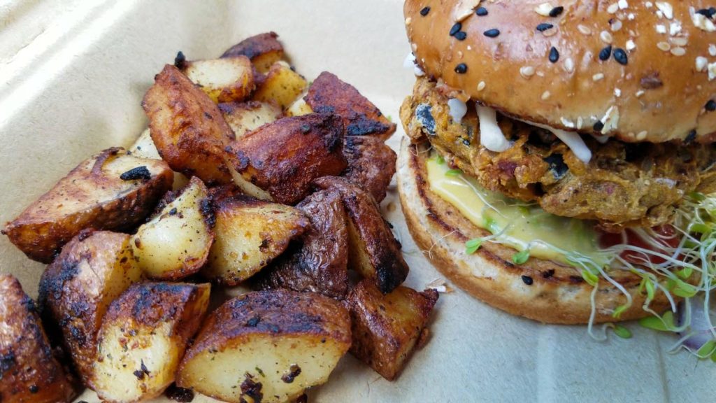 Veggie burger Manatee Cafe in St. Augustine, FL