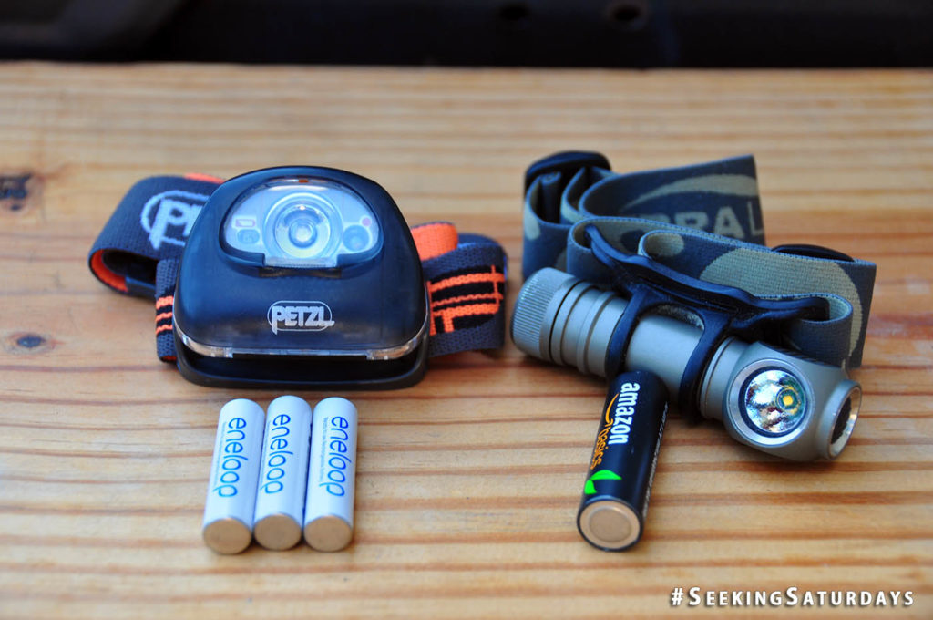Petzl Tikka XP2 & Zebralight headlamp, Eneloop & Amazon Basics batteries