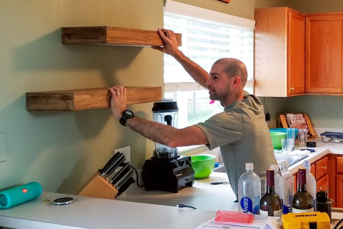 Kitchen renovation replace cabinet shelves