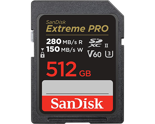 Sandisk v60 SD memory card 512gb